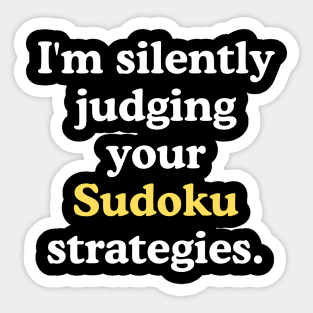 Silently Judging Your Sudoku Strategies Sticker